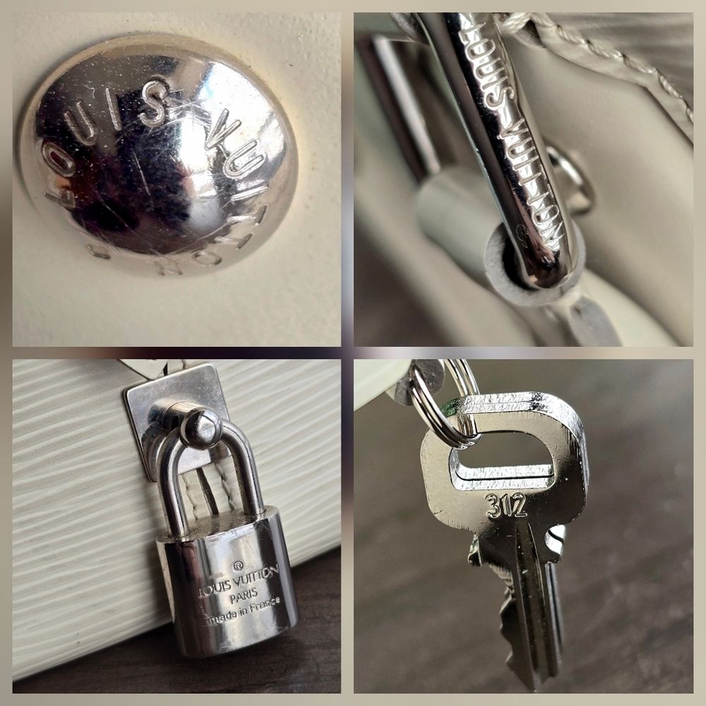 Louis Vuitton Ivory Epi Bowling Montaigne PM With Silver Lock And Two Keys - Picture 5 of 16